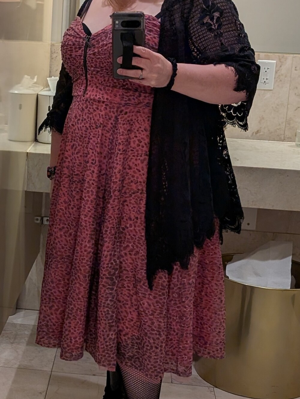 Pink Leopard Print Sleeveless Dress with Front Zip - Picture 7 of 8
